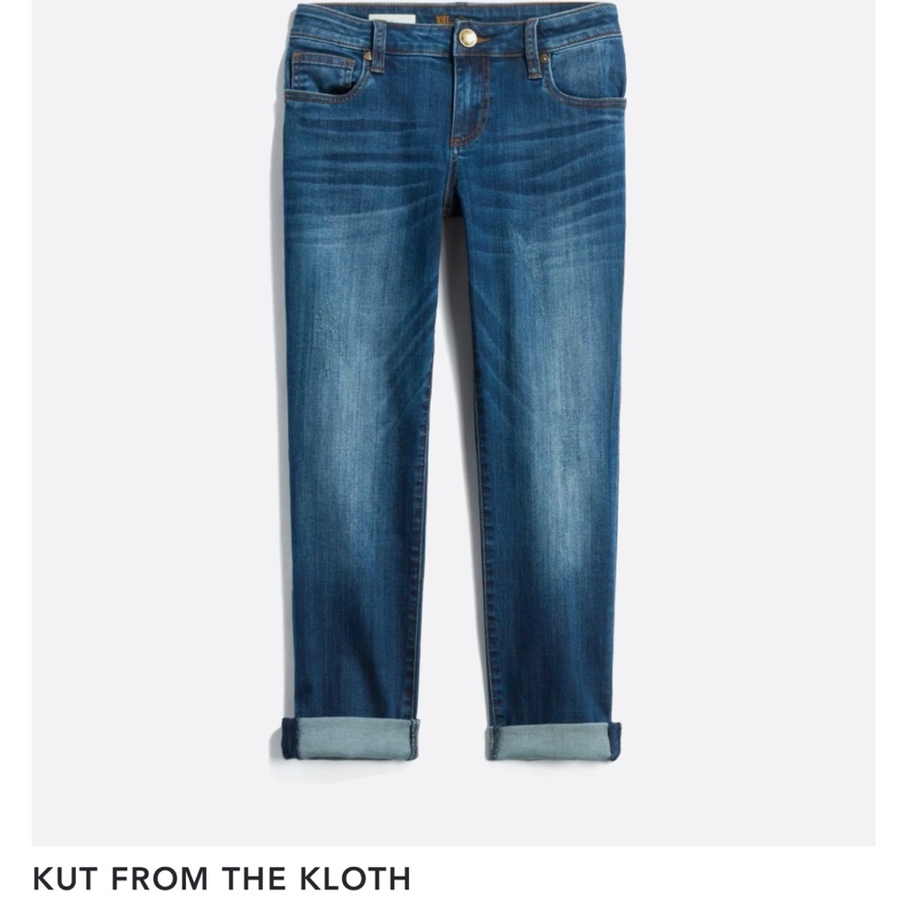 Boyfriend distressed jeans. Size 8. Great condition. Kut From the Kloth